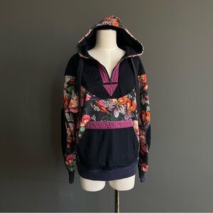 Isabel Marant Floral Hoodie Pullover Boho Fleece Rare Eclectic Hippie Coachella